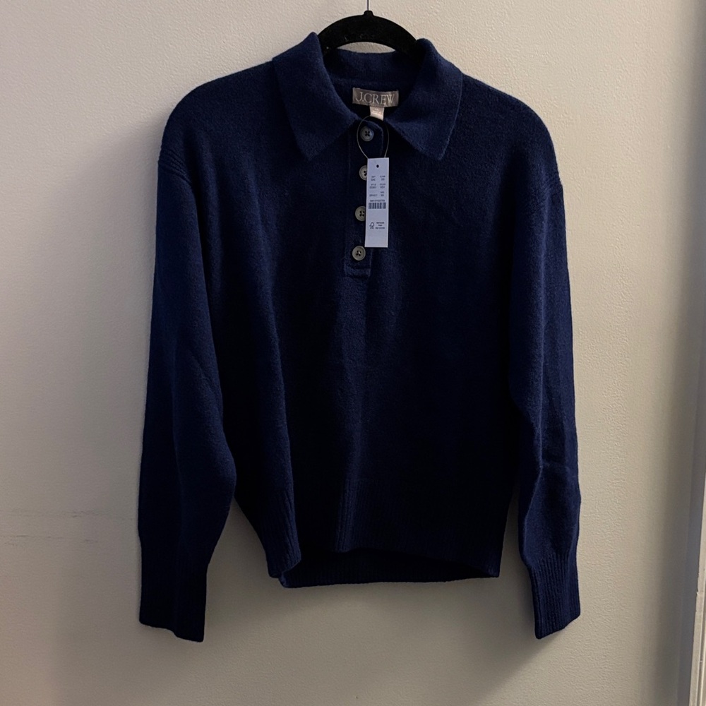 J. Crew Navy Blue Polo Women's Sweater
